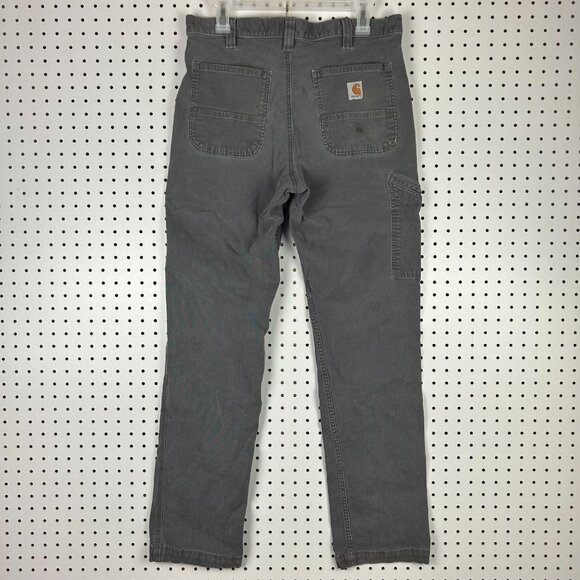 Carhartt Pants 34x32 Gray Relaxed Distressed Work Wear 102291-039 Rigby Canvas - Picture 1 of 7